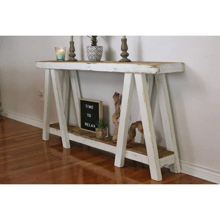 white combo twin peaks console table