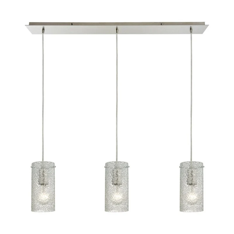 Elk Home Ice Fragments Satin Nickel With Clear Glass 3 Light Pendant