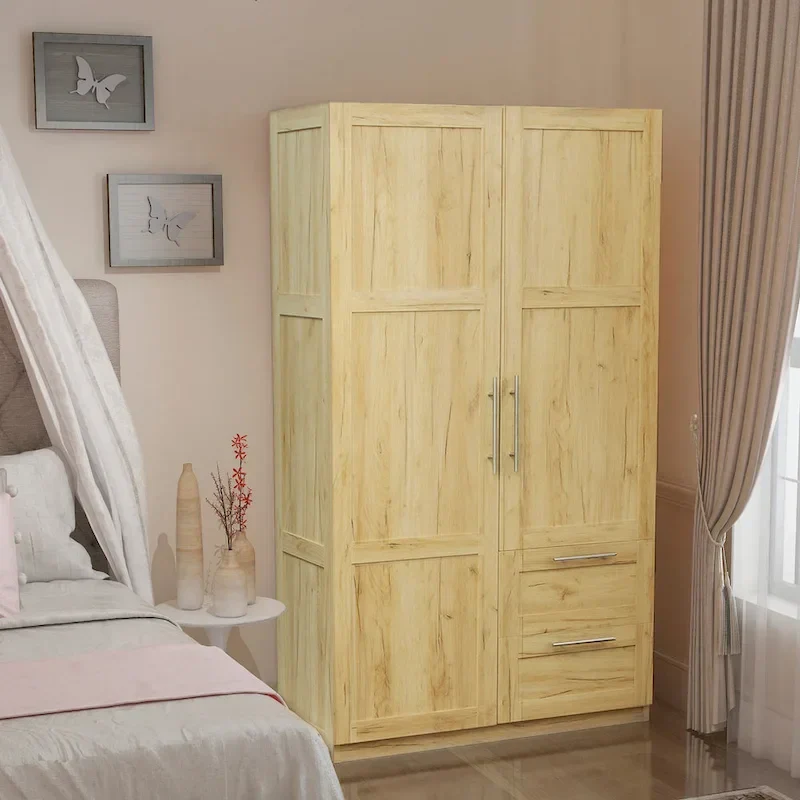 70.87H High wardrob with 2 doors, 2 drawers and 5 storage spaces