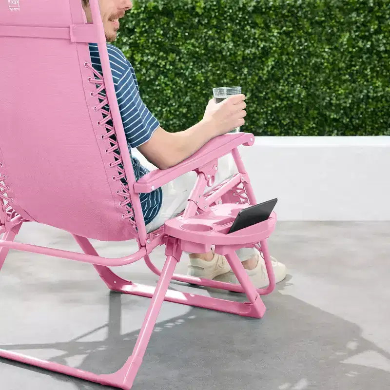 Best Choice Products Monochromatic Zero Gravity Chair, Folding Patio Recliner w/Side Tray, Headrest