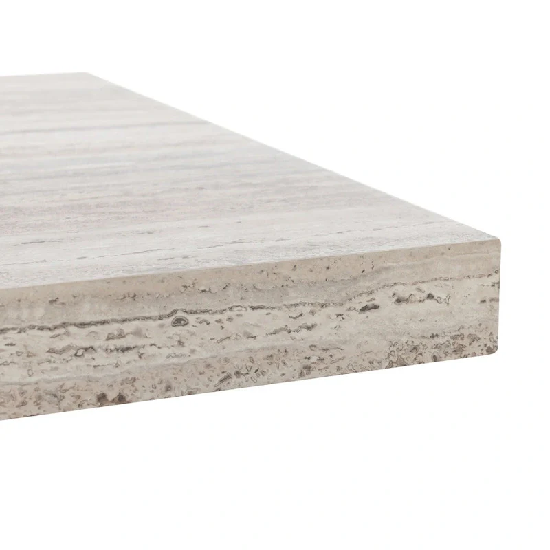 Ollie 82 Travertine Laminate Dining Table in Brown by Kosas Home