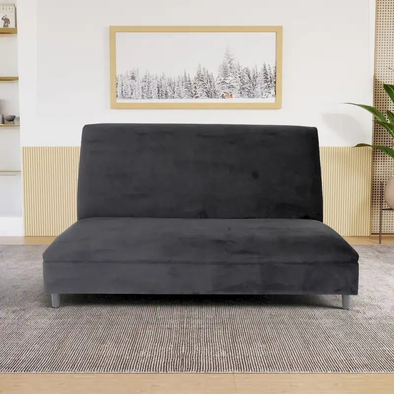 Black Velvet Upholstered Seating Booth with Solid Wood Frame