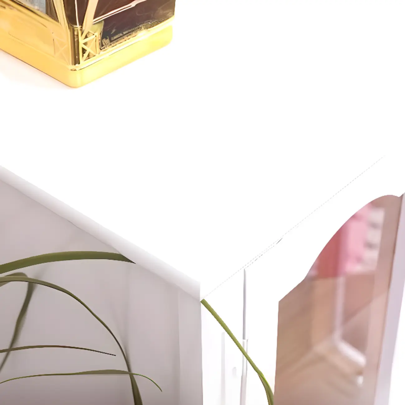 Freestanding Solid Wood White Cabinet with Drawers