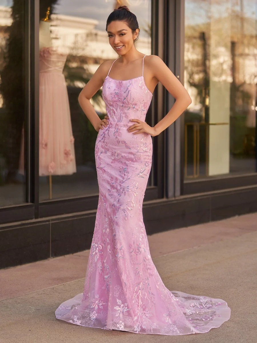 Mermaid Scoop Lace Long Prom Dress