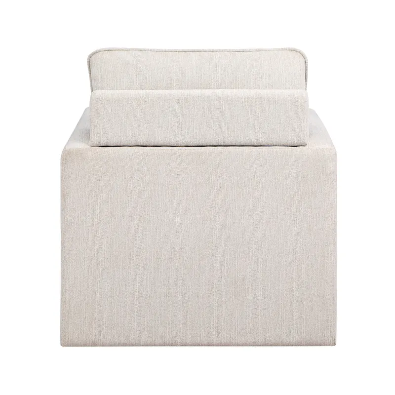 Kamile Transitional Linen Cushion Back Swivel Armchair by Furniture of America