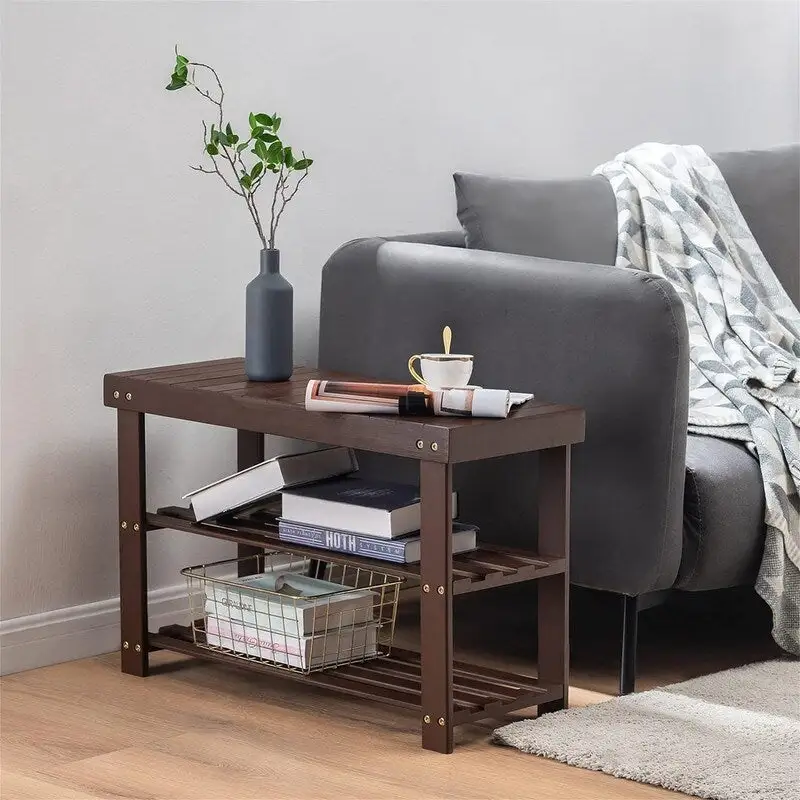 3-Tier Shoe Rack Bench - 11 D x 27.6 W x 17.7 H