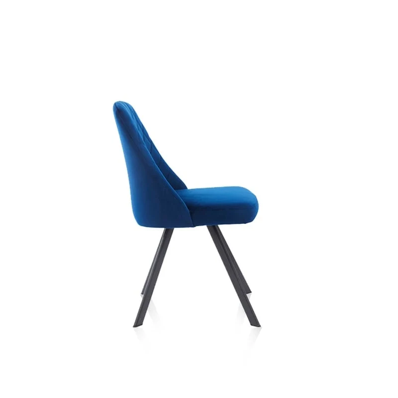 Mid-Century Modern Fabric Padded Diamond Stitch Dining Chair