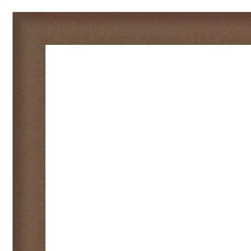 Amanti Art Elegant Brushed Narrow Petite Bevel Bathroom Wall Mirror