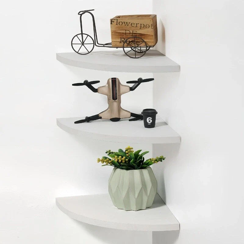 Corner Wall Shelves - 10D x 10W x 0.7H