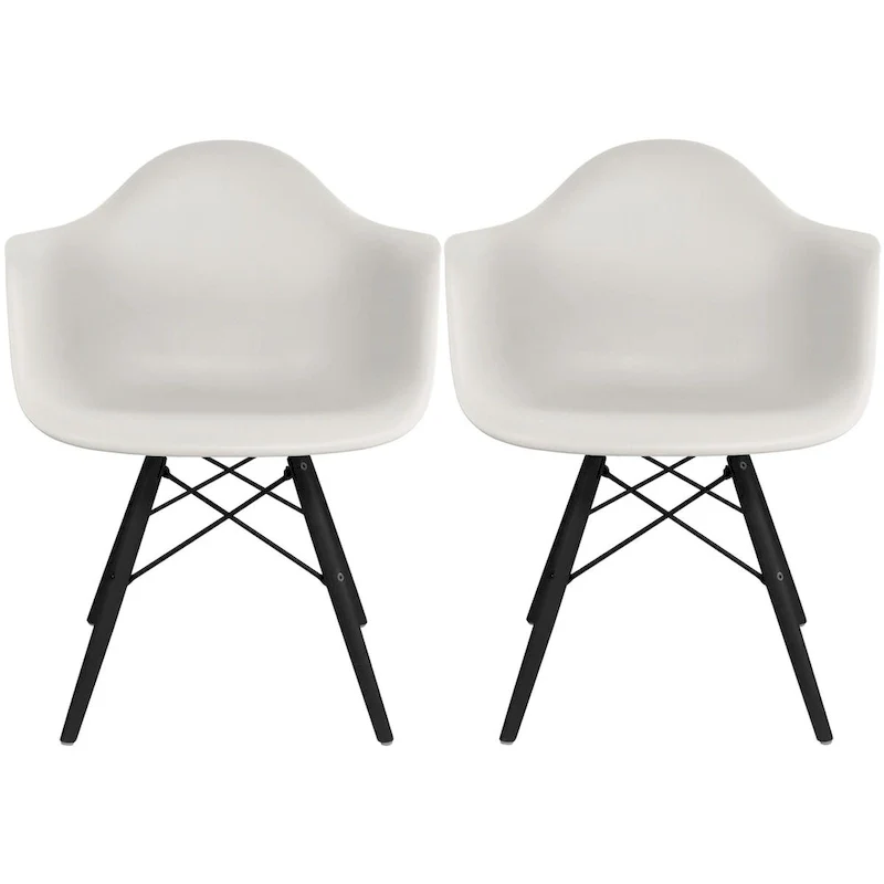 Molded Shell Eiffel Dining Arm Chair (Set of 2)