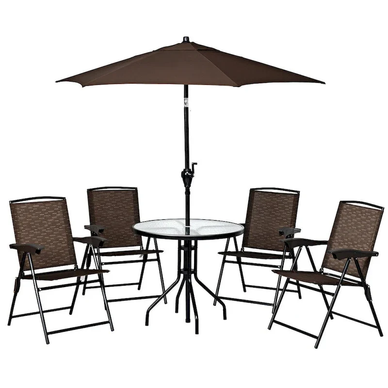 Gymax 4PCS Adjustable Folding Fabric Chair Powder Coated Steel Tube - 21 x 27 x 35.5
