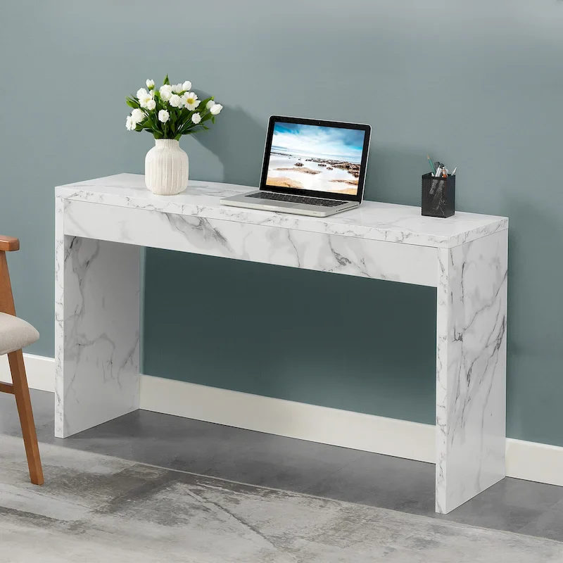 Espresso/White/Black Modern Melamine Console Table & Desk, 1-Person