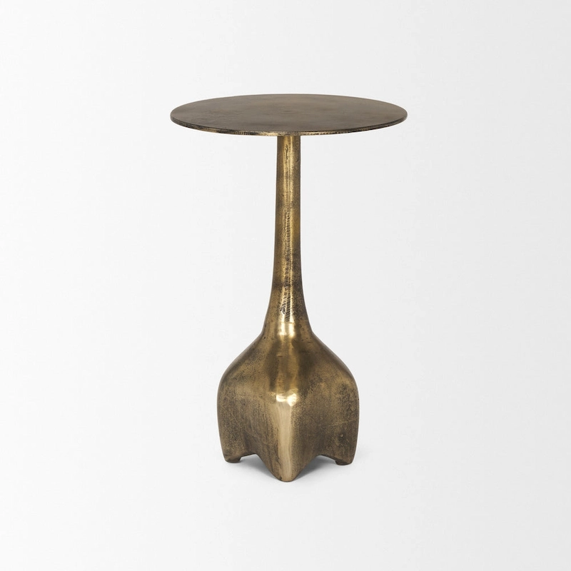 Risha Large Gold Metal Accent Table