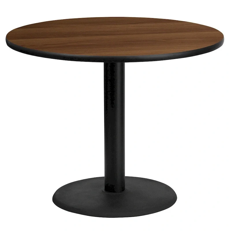 36 Round Laminate Table Top with 24 Round Table Height Base - 36W x 36D x 31.125H - 36W x 36D x 31.125H