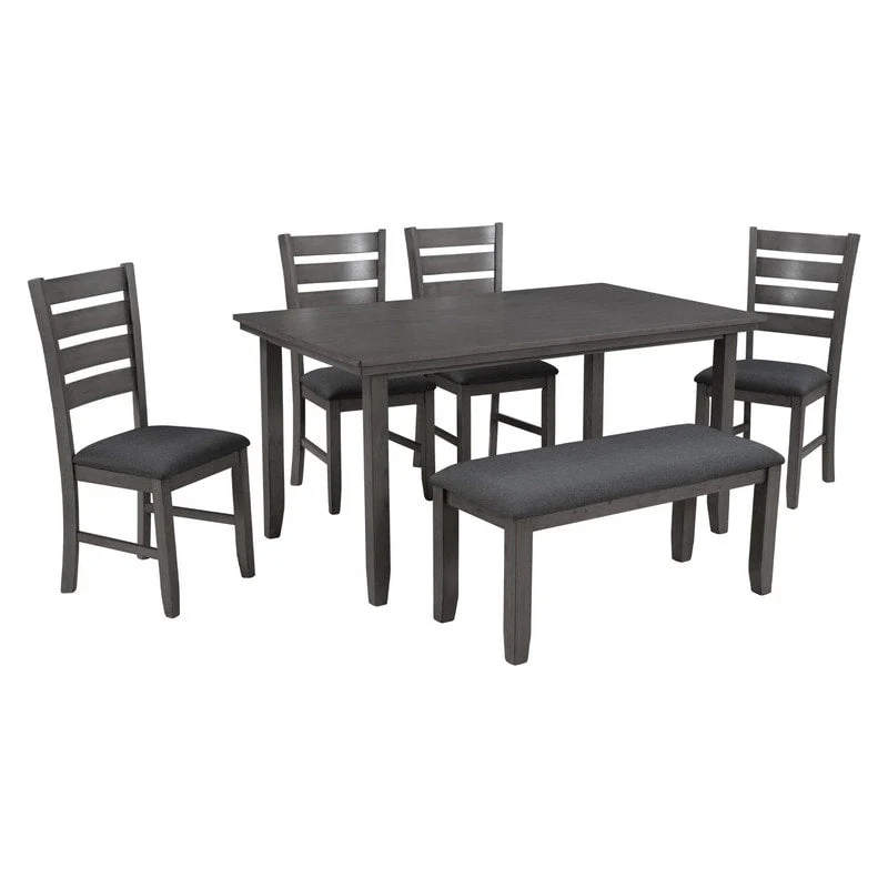 5-piece Farmhouse Dining Set Rectangular Table Chair
