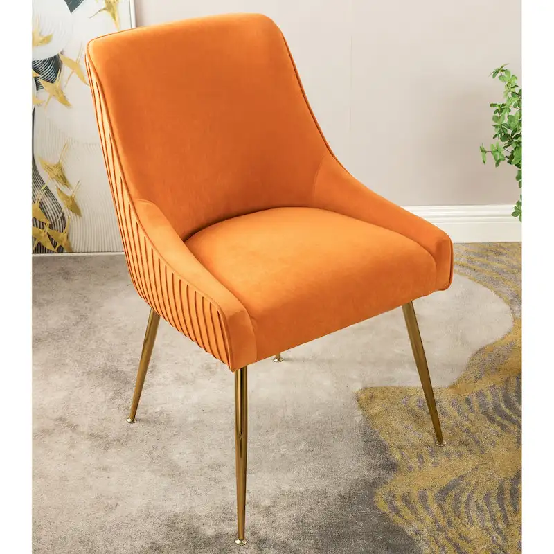 Mid Century Velvet Upholstered Dining Chair