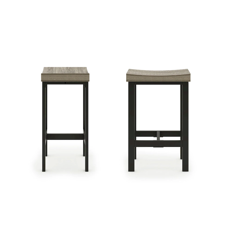 DH BASIC Grey and Black 5-Piece Counter Height Dining Set by Denhour