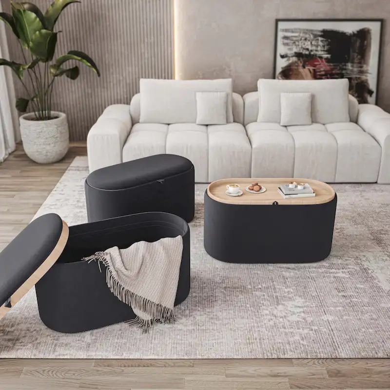 Versatile Reversible Ottoman with Spacious Storage for Stylish Living
