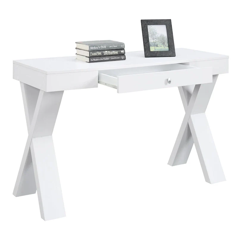 1 Drawer Desk with Crisscross Legs