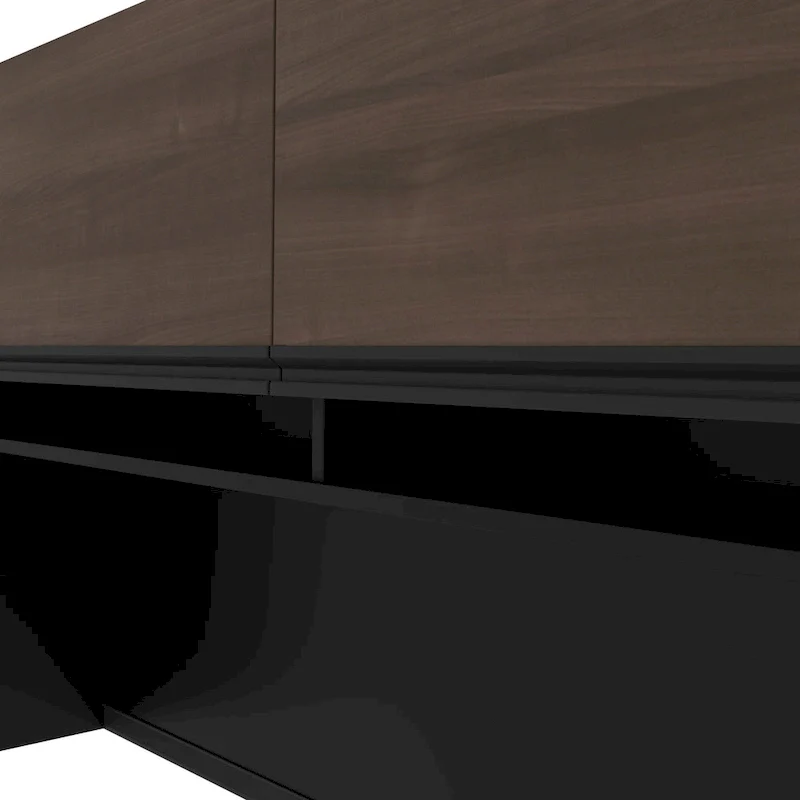 Bestar Connexion 72W L-Shaped Desk with Hutch and Pedestal