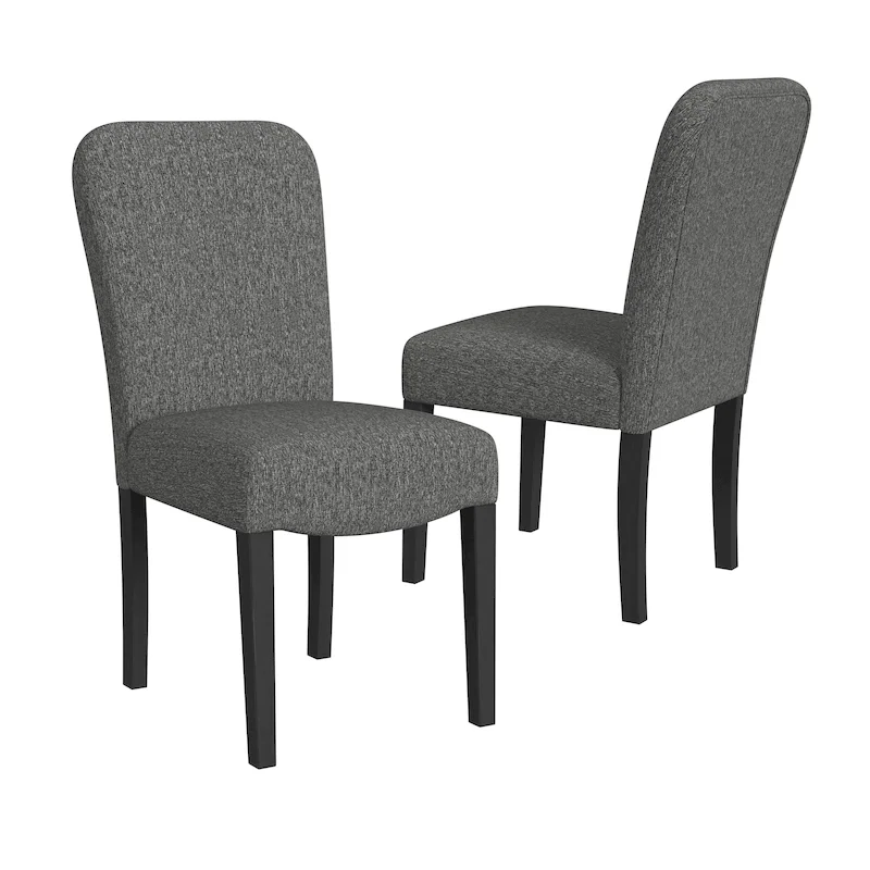 Black Woven Parsons Dining Chair, Set of 2