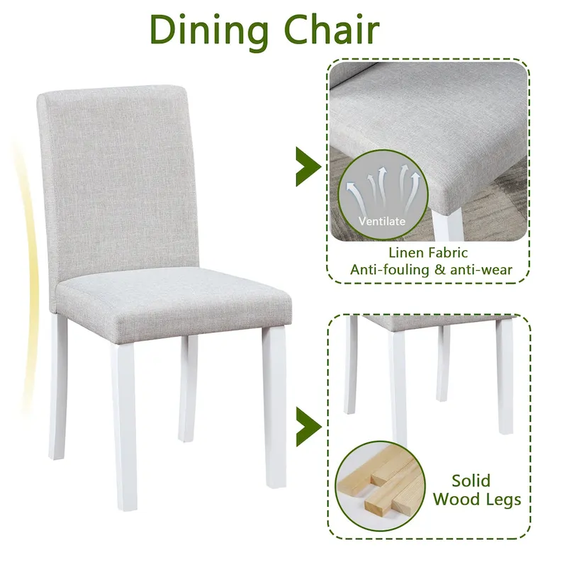 5 Piece Wooden Dining Table Set