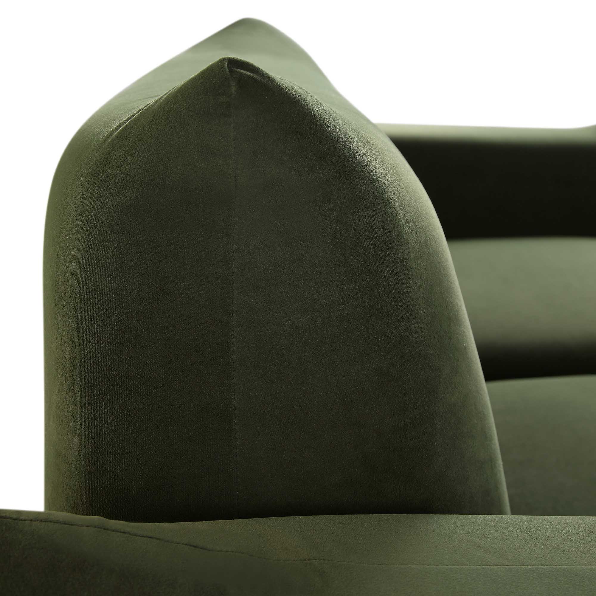 Three Seater Sofa, Moss Green Velvet