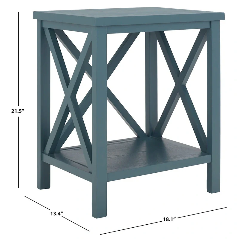 SAFAVIEH Yasumi White Cross Back End Table - 18.1 x 13.4 x 21.5 - 18Wx13Dx22H
