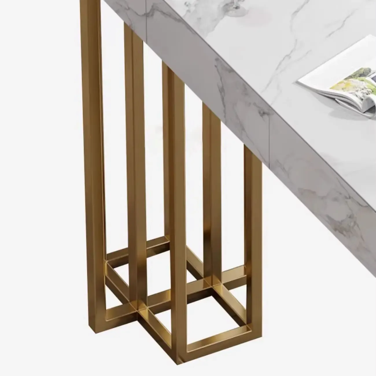 Glam Sintered Stone Finish Gold Metal Pedestal Home Bar Tables