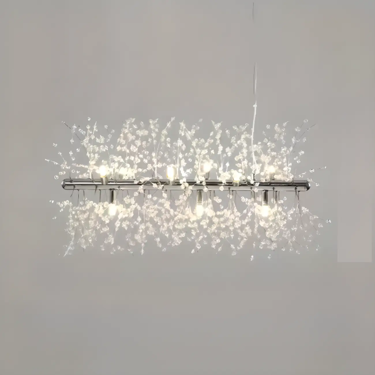 Golden Geometric Crystal Island Light Adjustable Hanging Length