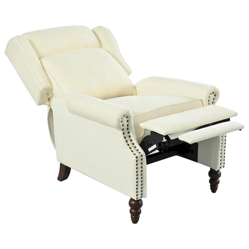 Upholstered Recliner with Wing Back