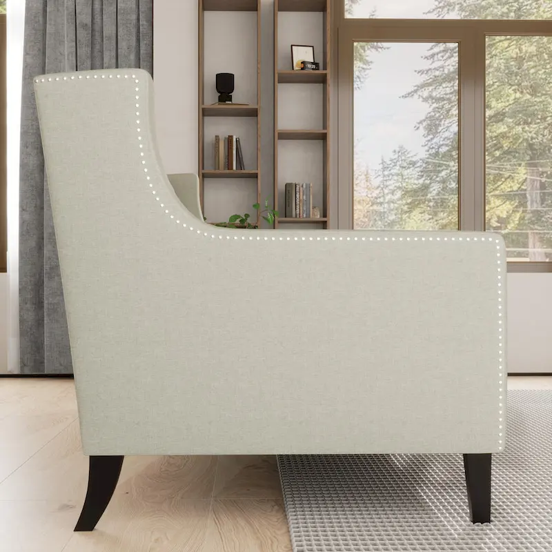 78.75  Polyester 3-Seater Sofa with Tufted Back and Cushions