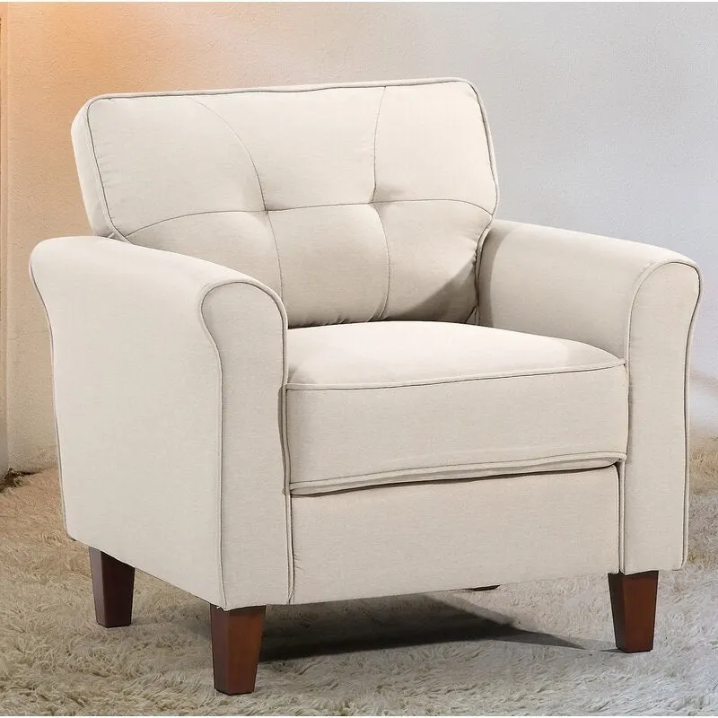 Kouchouk 32.9  Wide Tufted Linen Armchair