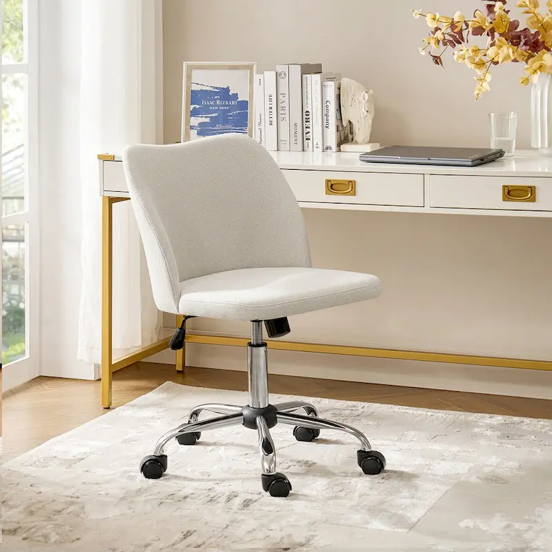 Sergio Modern Armless Office Chair with Mental Leg by HULALA HOME