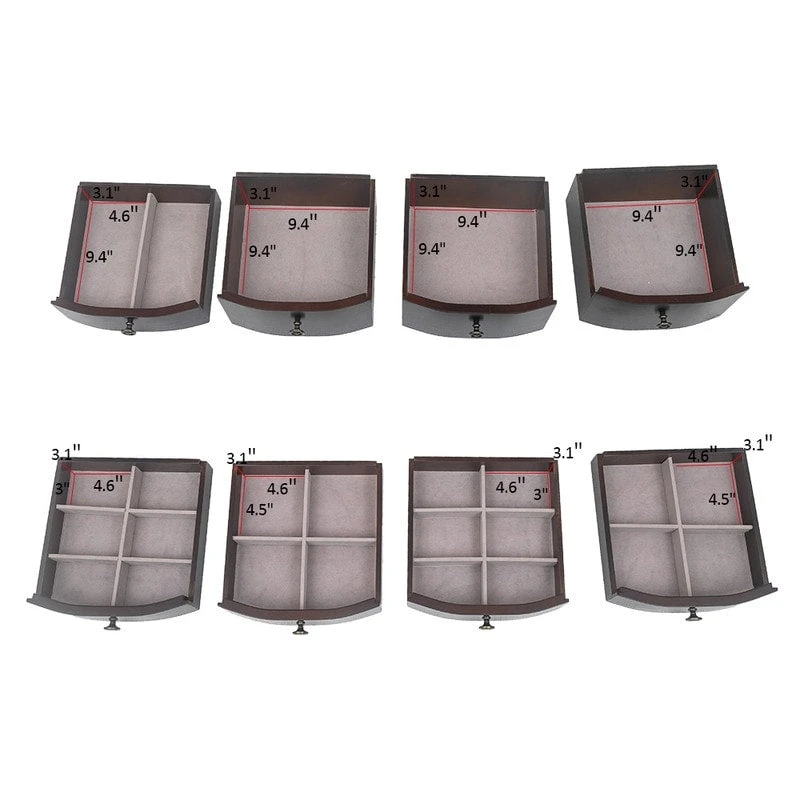 Jewelry Cabinet Box Storage Chest Necklace Wood Walnut Stand Organizer