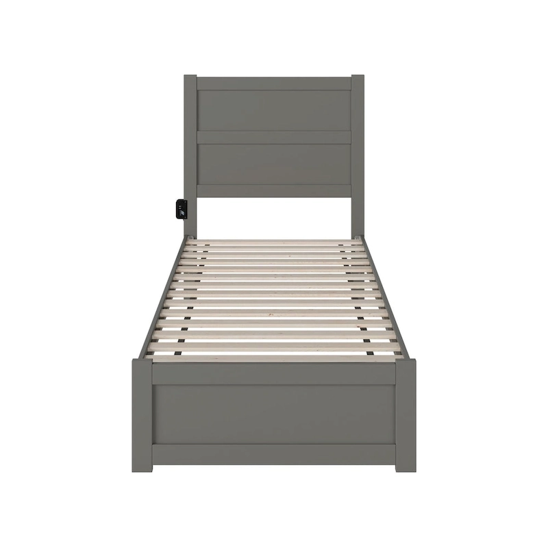 NoHo Twin Extra Long Bed with Footboard in Grey