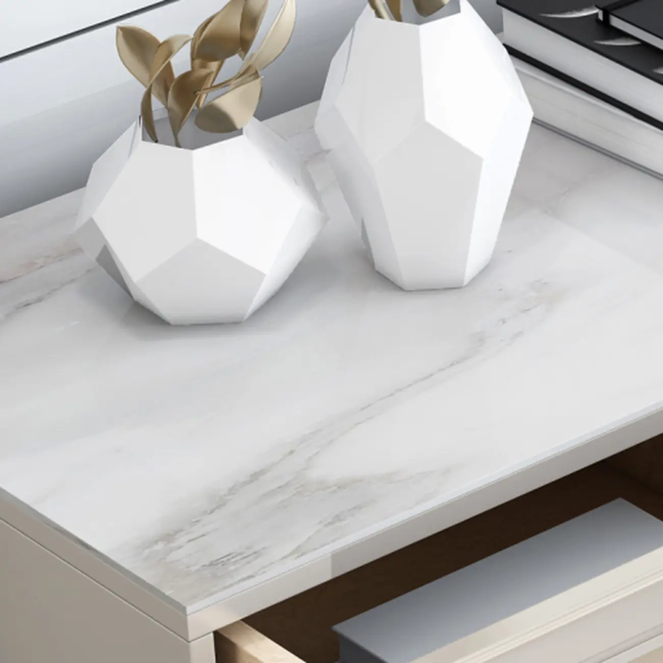 Glam Grey Wooden Combo Dresser with 7-Drawers