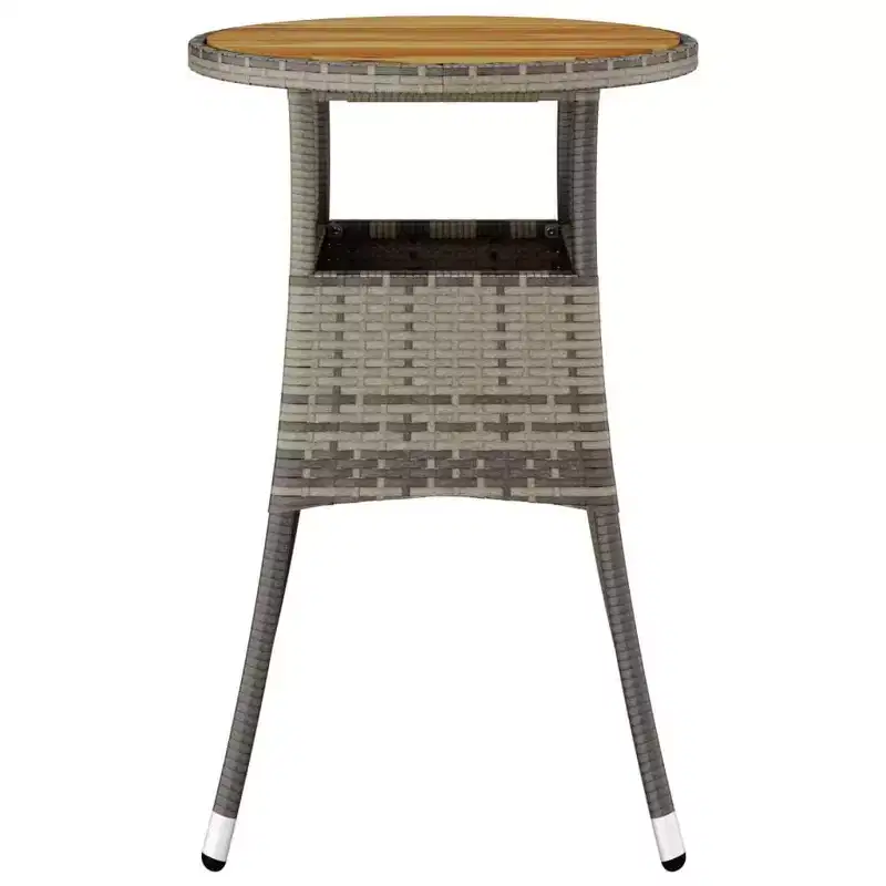 vidaXL Dinner Table Round Garden Dining Table Acacia Wood and Poly Rattan