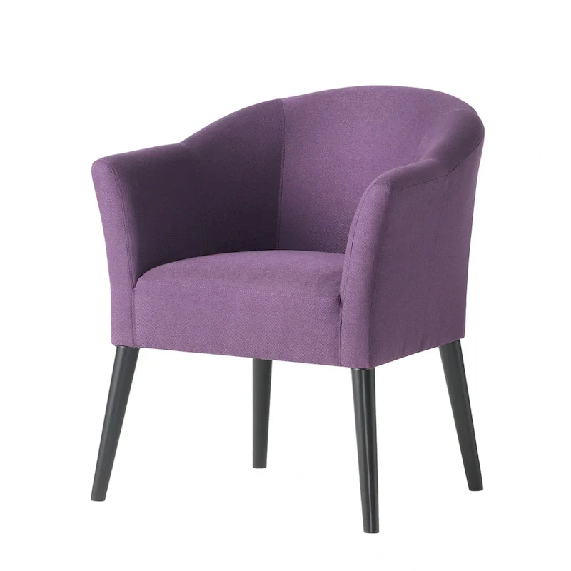 Fabric Upholstered Armchair with Black Birch Wood Legs