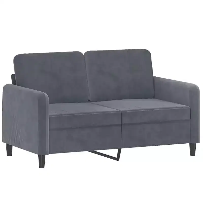 vidaXL Sofa Set Dark Grey Velvet (100% polyester), metal, textilene, plywood