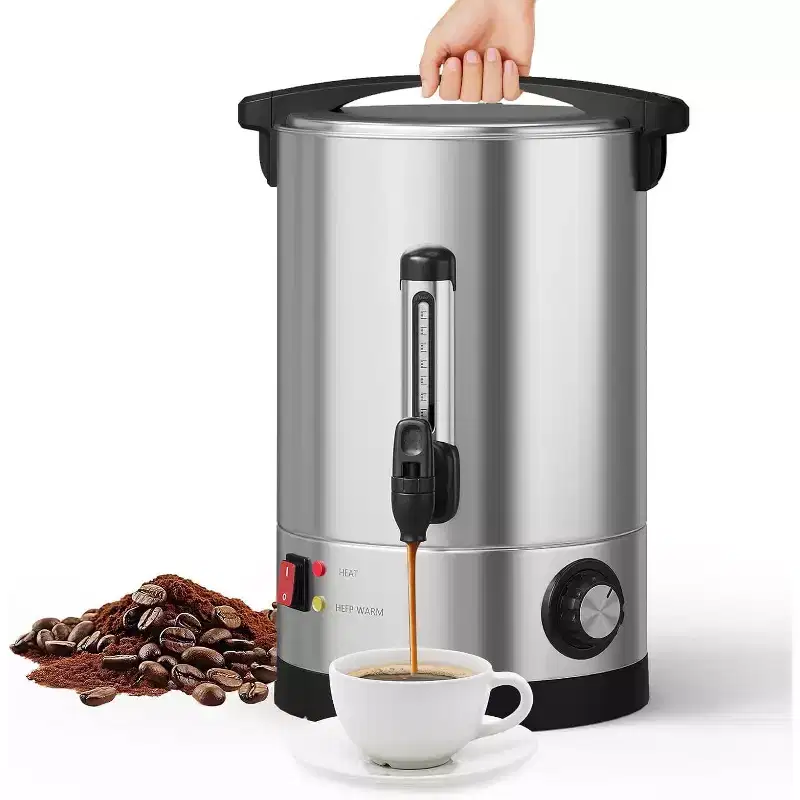 Commercial 70/110 Cup Coffee Urn, Stainless Steel Hot Beverage Dispenser, Double Wall Thermal Carafe, Ideal for Events, Catering  Parties