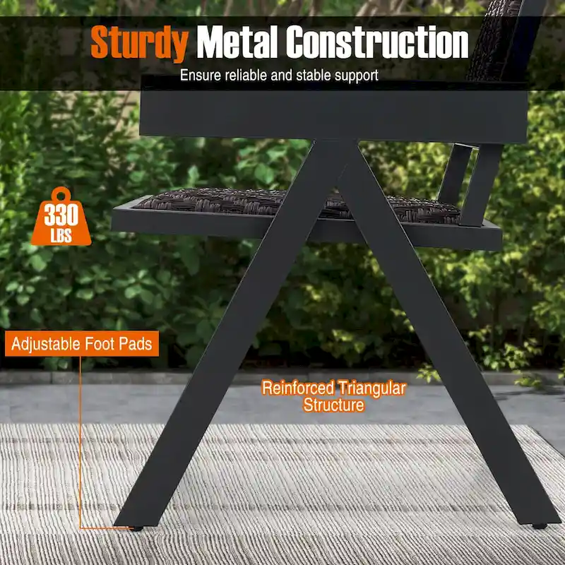 Costway 3 PCS Patio Wicker Chair Set, Rattan Furniture Set with Quick - See Details