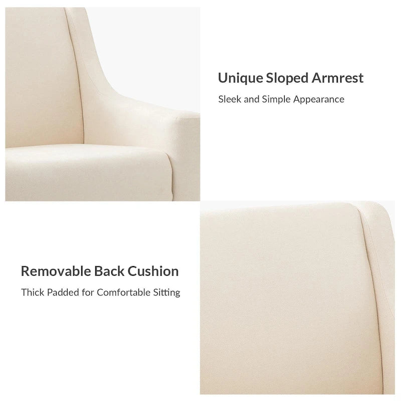 Francis Mid-century Modern Upholstered Armchair with Sloped Arms and Solid Wood Legs