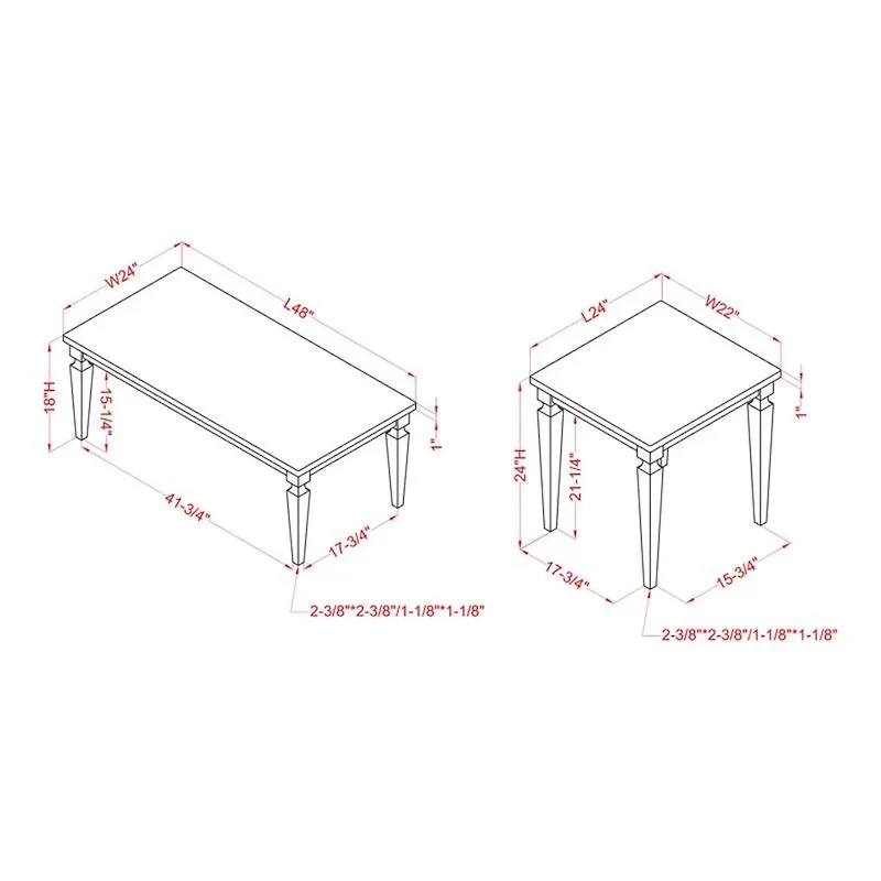 Nomara French Country 48-inch Solid Wood 3-Piece Coffee Table Set by Furniture of America