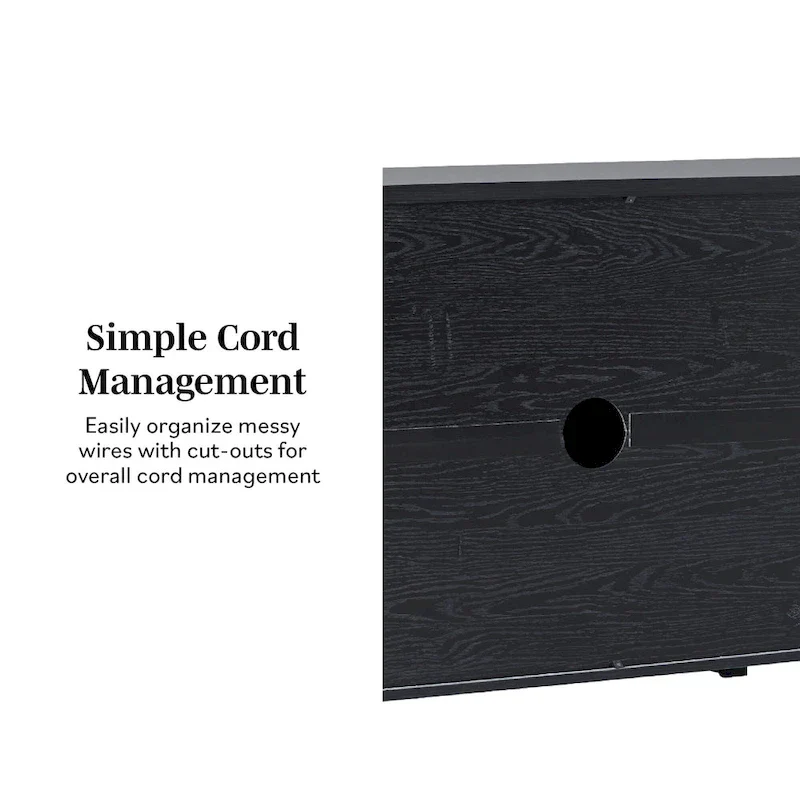 64-Inch Modern Sideboard Buffet Cabinet with Waterfall Edges, Wooden Handles, Storage Shelves, MDF Laminate for Dining Room