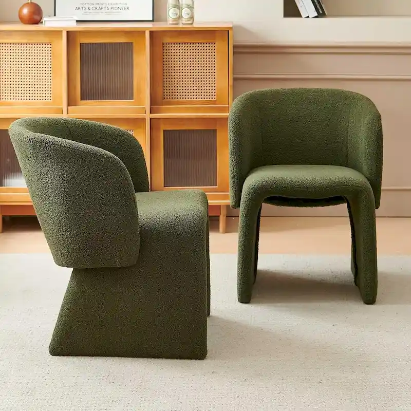 Barrel Dining Sofa Chairs Upholstered-Fully Wrapped