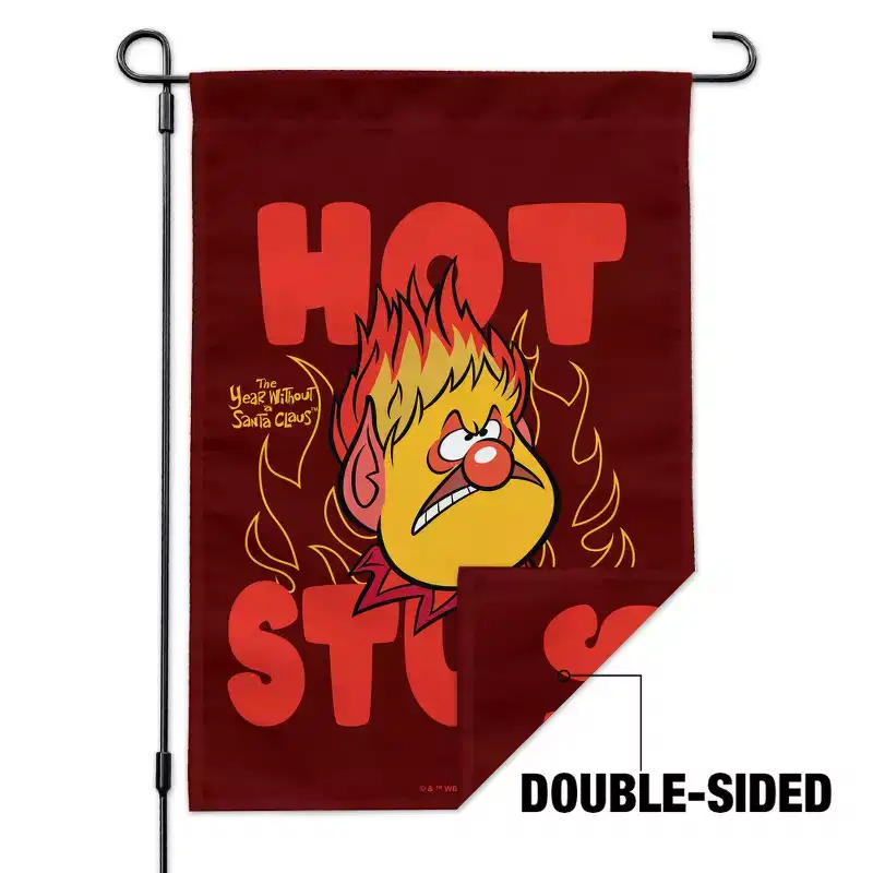 Year Without a Santa Claus Hot Stuff Garden Yard Flag with Pole Stand Holder