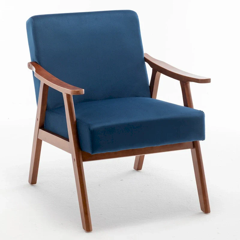 Mid-Century Modern Chair with Solid Wood Frame