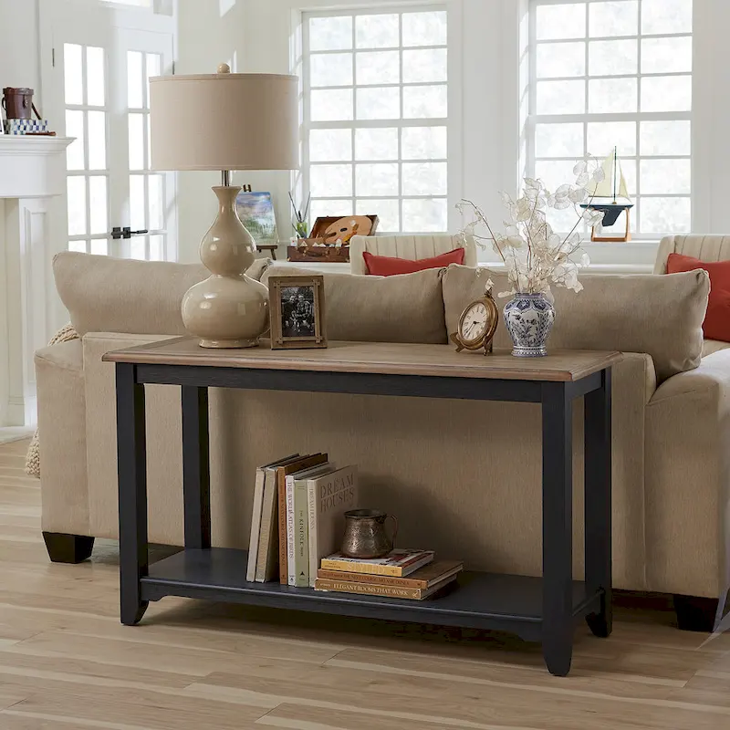 Navy blue steel wire brushed sofa table living room decoration
