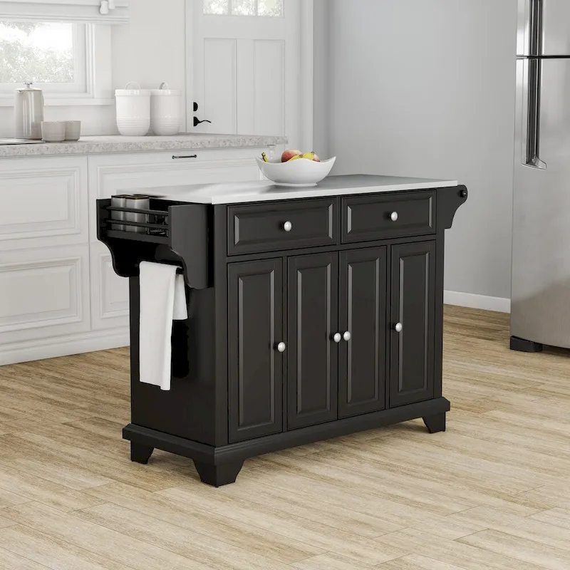Crosley Lafayette Stainless Steel Top Full Size Kitchen Island/Cart - 18d x 51.5w x 36h